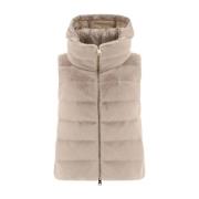 Beige Faux-Fur Padded Jacket