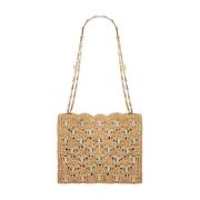 Ikonisk 1969 Raffia Taske Brun