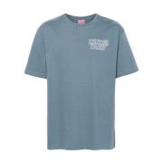 Blå Bomuld Jersey Logo Broderet T-shirt