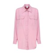 Pink Bomuldsskjorte med Lommetørklæder
