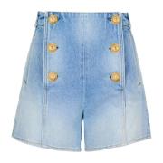 Denim shorts med knapper