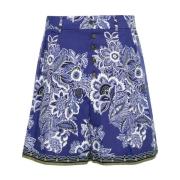 Blå Blomstret Bermuda Shorts
