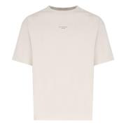 Beige Bomuld T-shirt med Frontlogo