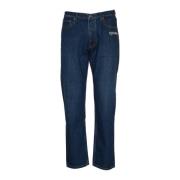 Script Tapered Jeans Medium Blue