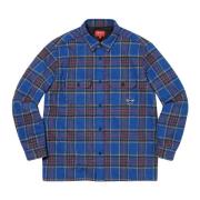 Quiltet Plaid Flannel Skjorte