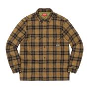 Quiltet Plaid Flannel Skjorte Olive