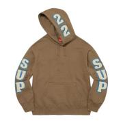 Chenille Hooded Sweatshirt Olive Brown