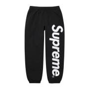 Sort Satin Appliqué Sweatpant Begrænset Oplag