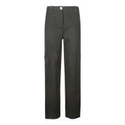 Herringbone Canvas Mid Waist Pants