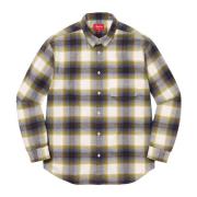 Børstet Plaid Flannel Skjorte