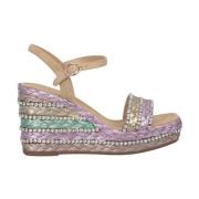 Flettet perle kile sandal