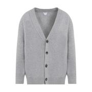 Grå Cashmere V-Hals Cardigan