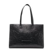 Sort Shopper Taske Elegant Stilfuld