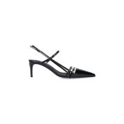 Sort Hæl Slingback Stiletto Sandaler