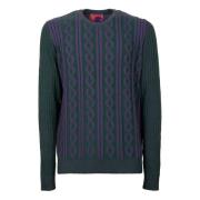 Grøn Uld Cashmere Crew-Neck Sweater