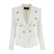 Elegant White Jacquard Blazer