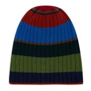 Stribet Grøn Beanie Hat