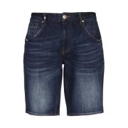 Blå Denim Shorts Slim Fit