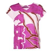 Livlig Pink Bluse med V-Hals