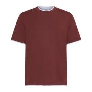 Koralfarvet Crew Neck T-shirt