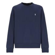 Blå Bomuld Crew Neck Sweatshirt