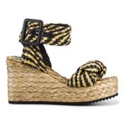 Sennep & Sort Raffia Kile Sandal