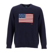 Amerikansk Flag Crewneck Sweater