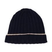 Navy Camel Beanie Hat