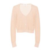 Knappet Bomuld Cardigan Beige Sweater