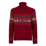 Rød Uld Cashmere Turtleneck Julesweater