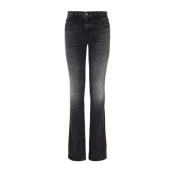 Sort Slim-Fit Jeans med Side Welt Detalje