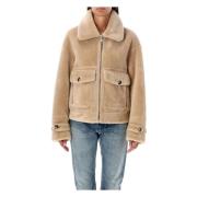 Vendbar Shearling Aviator Peacoat Kamel