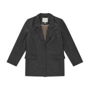 Pinstripe Blazer med Lommeklapper