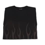 Flames Tee Sort Kvinders T-Shirt