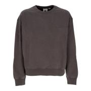 Sort Crewneck Sweatshirt med Logo Broderi