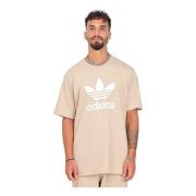 Beige Kortærmet Sporty T-shirt