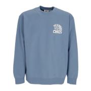 Blå Crewneck Sweatshirt Broderet Peace Program