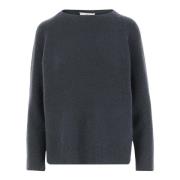 Navy Uldblanding Crew Neck Sweater