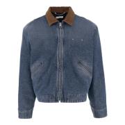 Denimjakke med Corduroy Krave