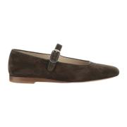 Grøn Ruskind Ballet Flats