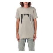 Level T-Shirt Grafisk Print Pearl/Sort