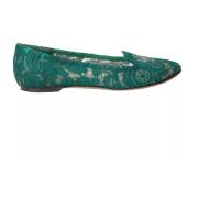 Grøn Taormina Lace Slip On Flats