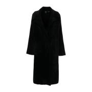 Faux-Fur Notched Lapel Coat