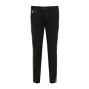 Gylden Broderet Skinny Bomuld Jeans