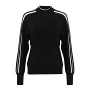 Sporty Pullover Sweater med Striber