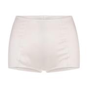 Hvid Silke Satin Lingerie Shorts