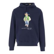 Marineblå Bomuldsbluse med Polo Bear Motif