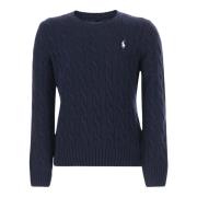 Navy Uld Cashmere Crew Neck Pullover