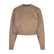 Brun Sweater med Broderet Logo