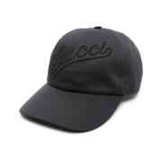 Sort Bomulds Baseball Cap